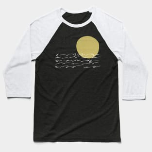 Abstract sunset sunrise gold white Baseball T-Shirt